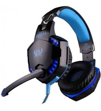 Headset Gaming Kotion Each G2000 RGB 50mm/Micrófono Omnidireccional - Negro/Azul