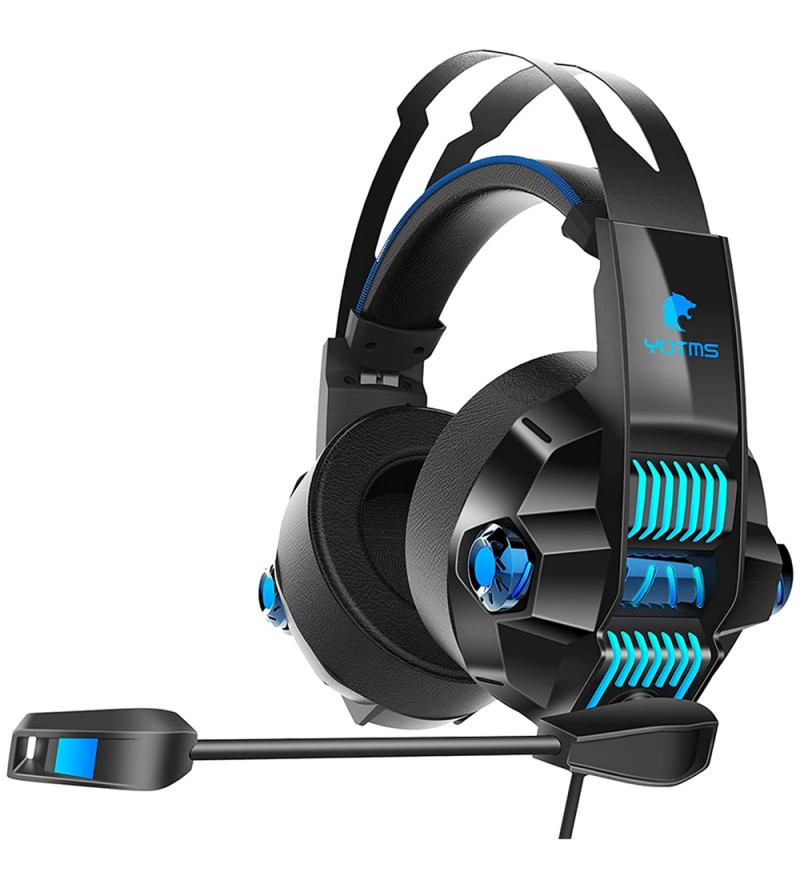 Headset Gaming Kotion YOTMS Y1 RGB 50mm/Micrófono Unidireccional - Negro/Azul