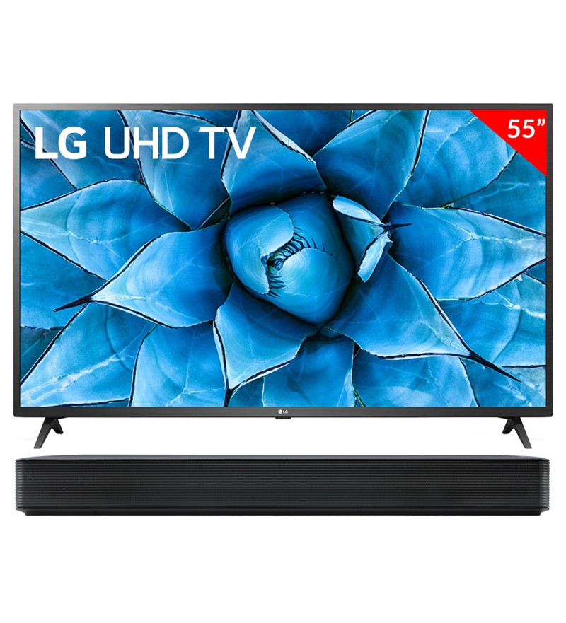Smart TV LED de 55" LG 55UN7310 UHD 4K con HDMI/USB (2020) + Soundbar SK1 - Negro