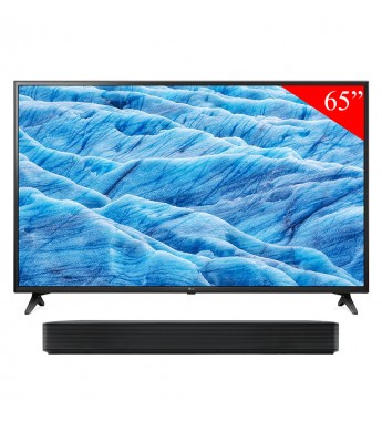Smart TV LED de 65" LG 65UM7100 4K UHD + Soundbar SK1/Wi-Fi/Bluetooth/HDMI/Bivolt (2019) - Negro
