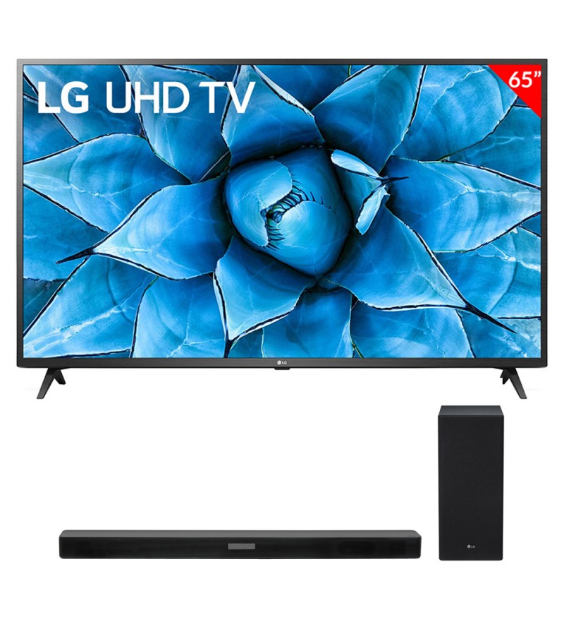 Smart TV LED de 65" LG 65UN7310 UHD 4K con HDMI/USB (2020) + Soundbar SK5 - Negro