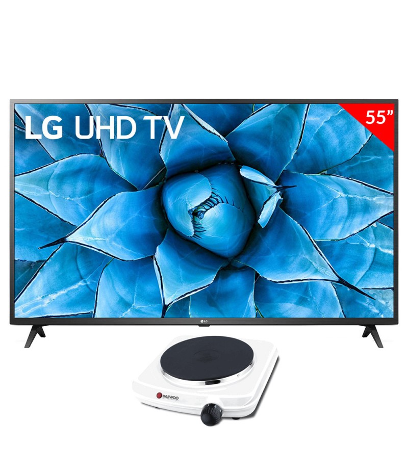 Smart TV LED de 55" LG 55UN7310 UHD 4K con HDMI/USB (2020) - Negro + Cocina Eléctrica Daewoo DI-9302 de 1500W/220V