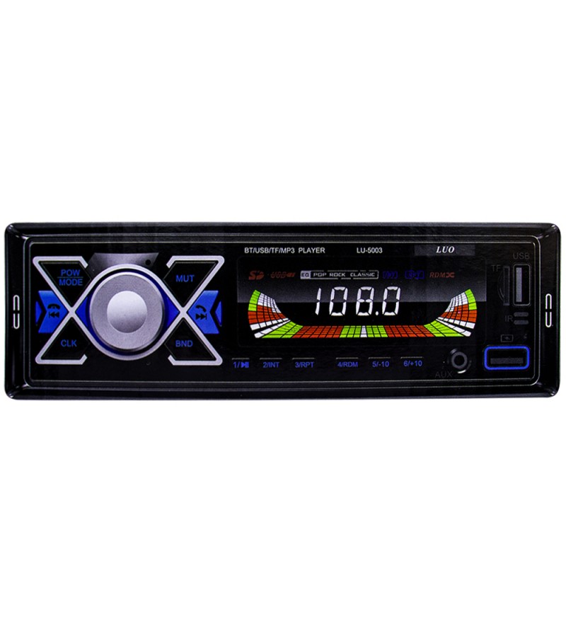 Reproductor de MP3 Automotriz Luo LU-5003 con Bluetooth/USB/MicroSD - Negro