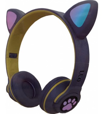 Auricular Inalámbrico Luo Cat Ear ME-3 con micrófono - Negro/Dorado