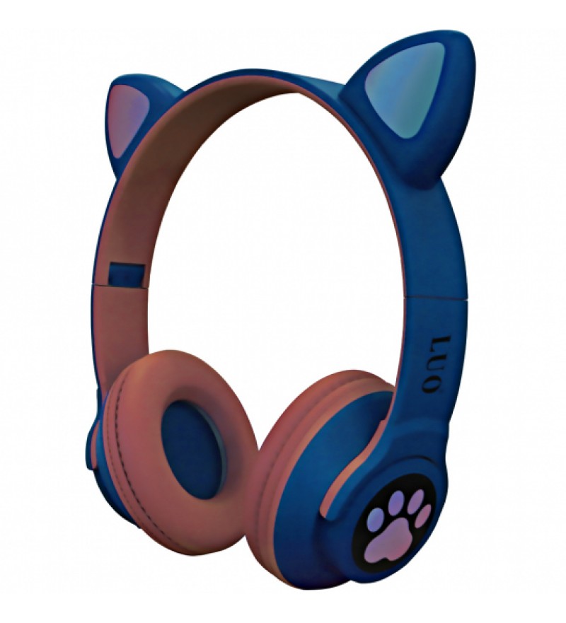 Auricular Inalámbrico Luo Cat Ear ME-3 con micrófono - Azul/Naranja