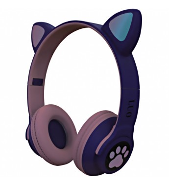Auricular Inalámbrico Luo Cat Ear ME-3 con micrófono - Rosa/Lila