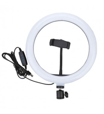 Aro LED LUO Ring Fill Light LU-260 de 10 pulgadas con trípode de 2 M/Control/USB - Negro