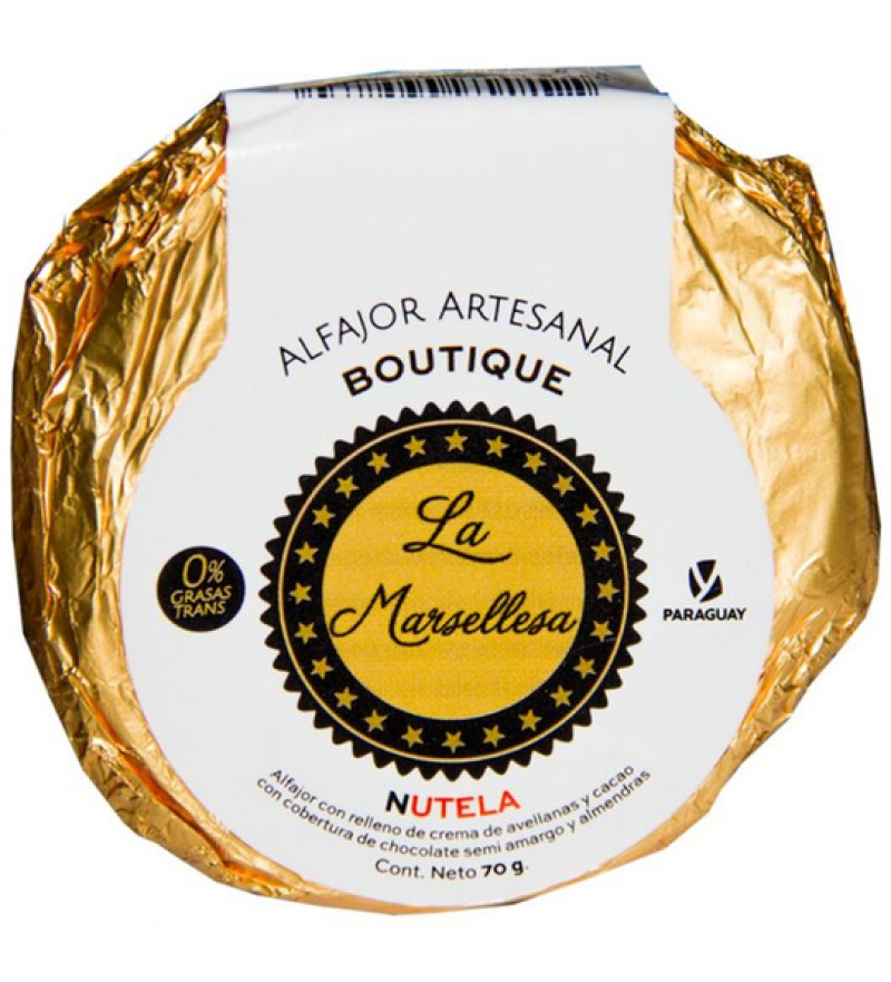 Alfajor Artesanal La Marsellesa Boutique Nutela de 70g - Chocolate Semi Amargo
