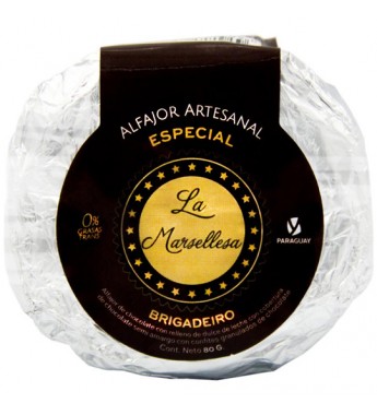 Alfajor Artesanal La Marsellesa Especial Brigadeiro de 80g - Chocolate Semi Amargo
