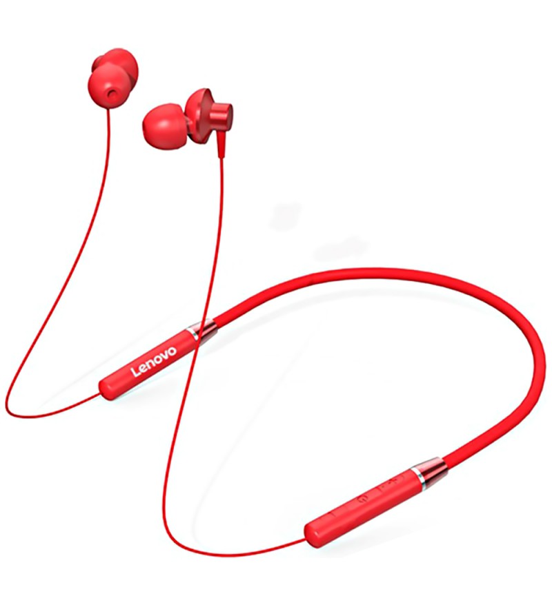 Auriculares Inalámbricos Lenovo Neckband Earphone HE05 Bluetooth/Micrófono - Rojo