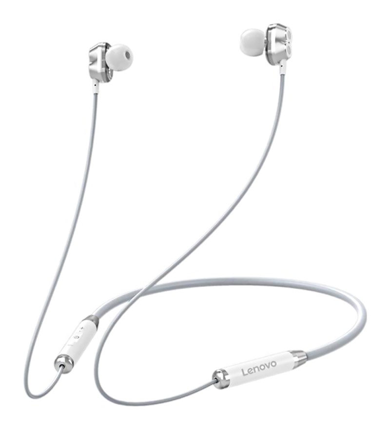 Auriculares Inalámbricos Lenovo Neckband Earphone HE08 Bluetooth/Micrófono - Blanco