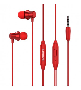 Auriculares Lenovo Metal Earphone HF130 con Micrófono - Rojo