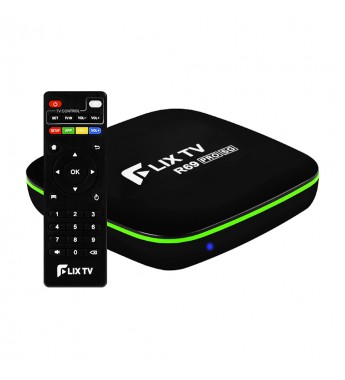 Receptor TV Box Flix R69 Pro 8K Ultra HD 5G Wi-Fi con 64GB + 8GB RAM Bivolt - Negro