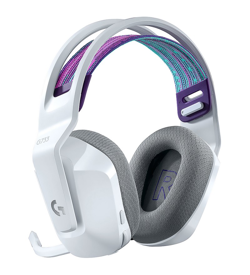 Headset Logitech G733 Gaming con Micrófono Retráctil Removible/Driver de 40 mm - Blanco/Lila