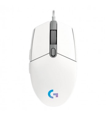 Mouse Gaming Logitech G203 910-005791 con iluminación RGB/8000DPI Ajustable/6 Botones - Blanco