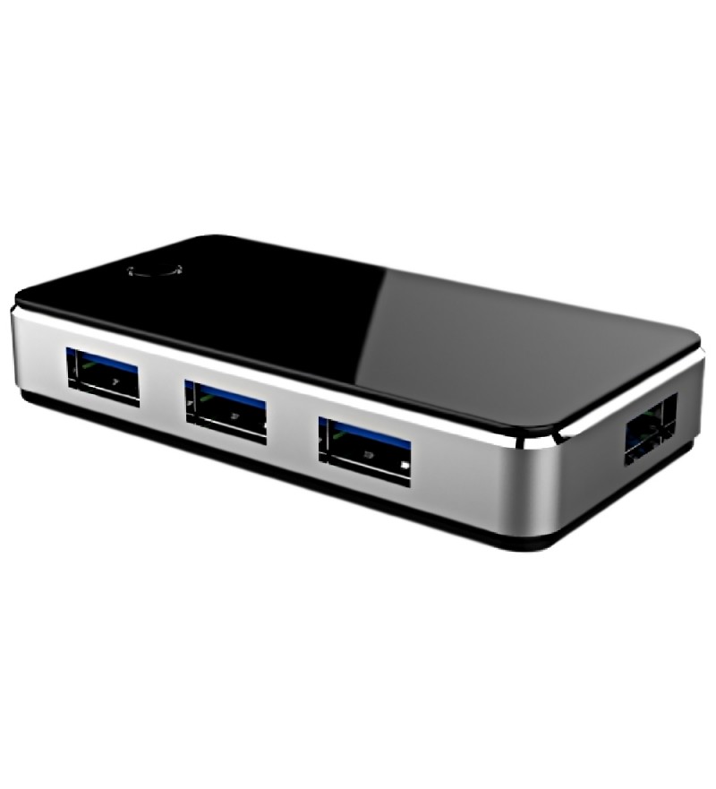  Mtek HB303 con 4 puertos USB 3.0 - Negro/Plata