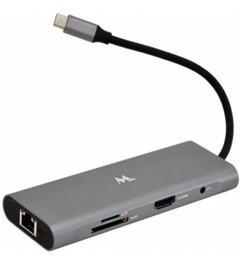 Adaptador Mtek HC-901 con 3 puertos USB/Lector de tarjetas - Gris/Negro