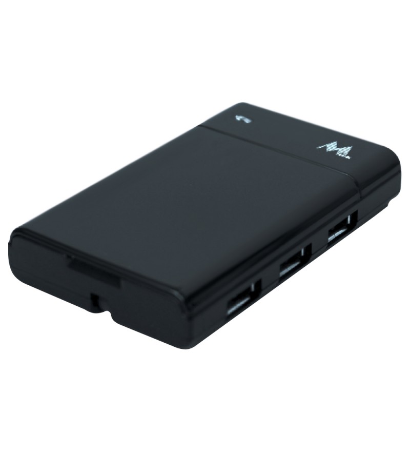 Adaptador USB Mtek HR-008 con 3 puertos USB/Lector de tarjetas - Negro