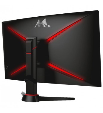 Monitor Gaming LED Mtek Curvo de 23.6" M24KG1 Full HD HDMI/DVI/ DisplayPort/144Hz/Bivolt - Negro/Rojo