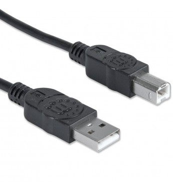 Cable USB para Impresora Manhattan 333382 3m - Negro