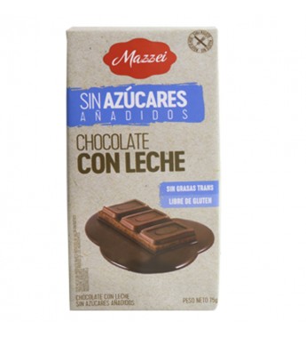 Barra de Chocolate con leche Mazzei Befit sin azúcares añadidos - 75g