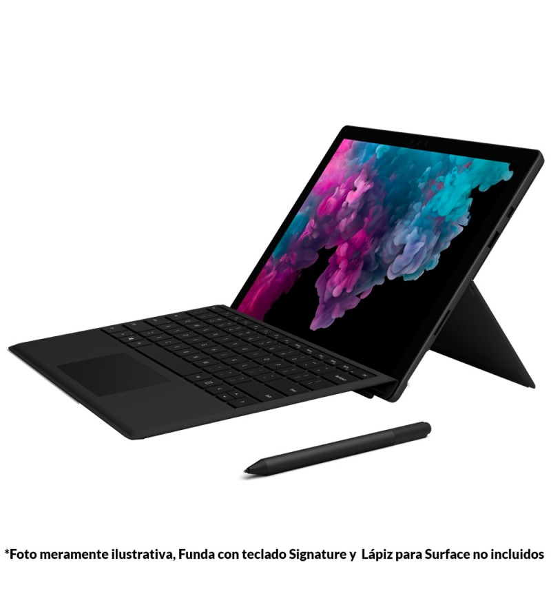 Tablet PC Microsoft Surface Pro 6 de 12,3" con Intel Core i7-8650U / 8GB / SSD de 256GB - Negro