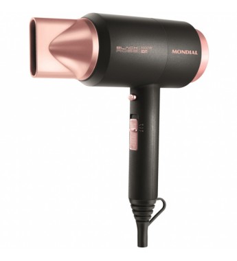 Secador de Cabello Mondial Black Rose Ion SC-38 de 1900W/220V - Negro/Rosa