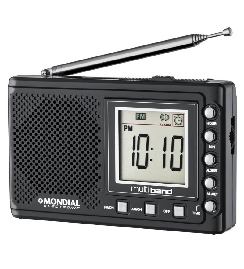 Radio Portátil Mondial Multi Band II RP-04 AM/FM/Pila AA - Negro