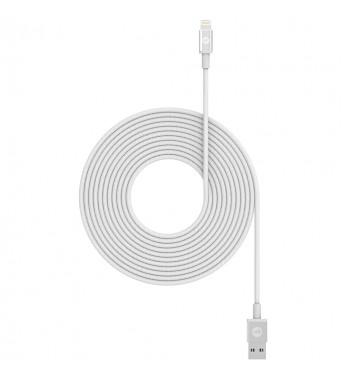 Cable Mophie Charging Cable Nylon USB-A a Lightning (3 metros) - Blanco