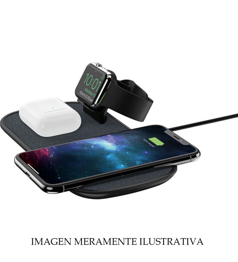 Cargador Universal Mophie 3 in 1 Wireless Charging Pad con Carga Rápida - Negro
