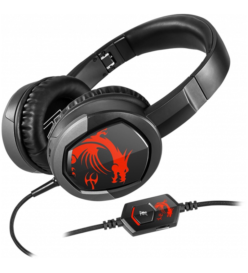 Headset Gaming MSI IMMERSE GH30 con Micrófono desmontable/40mm - Negro/Rojo