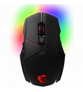 Mouse Convertible Gaming MSI CLUTCH GM70 con iluminación RGB/18000DPI Ajustable/10 Botones - Negro