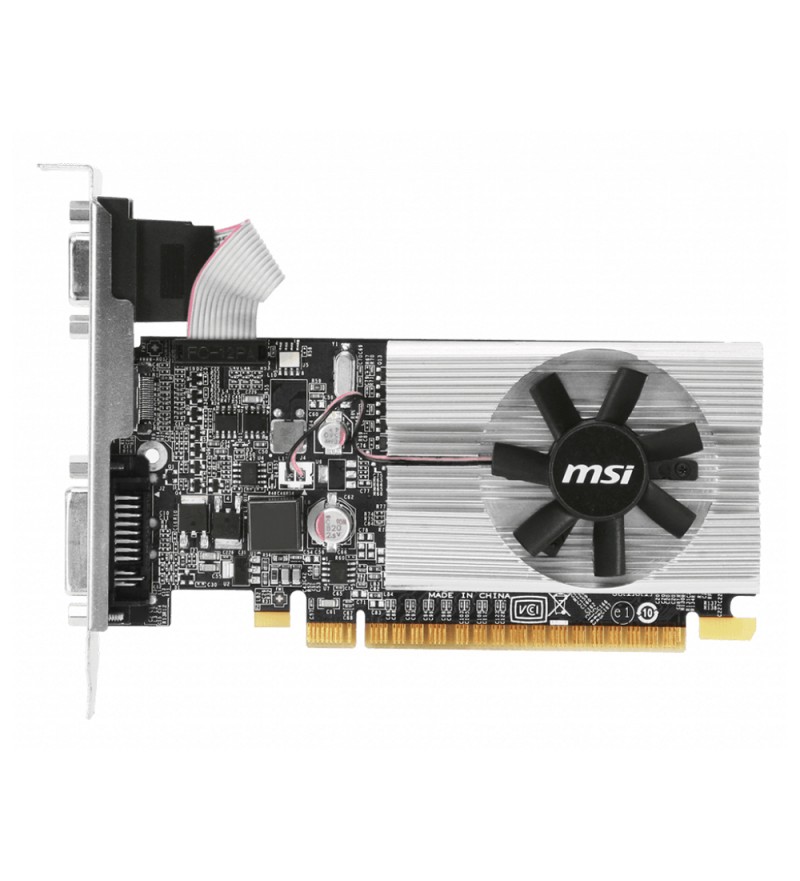 Placa de Vídeo MSI GeForce 210 N210-MD1G/D3 con 1GB DDR3/589MHz/ HDMI/DVI-D/VGA