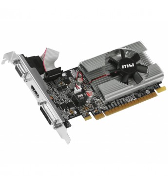 Placa de Vídeo MSI GeForce 210 N210-MD1G/D3 con 1GB DDR3/589MHz/ HDMI/DVI-D/VGA