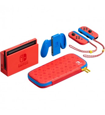 Consola Portátil Nintendo Switch HAD-S-RAAAF Mario Red & Blue Edition con Wi-Fi/Bluetooth/HDMI Bivolt - Rojo/Azul