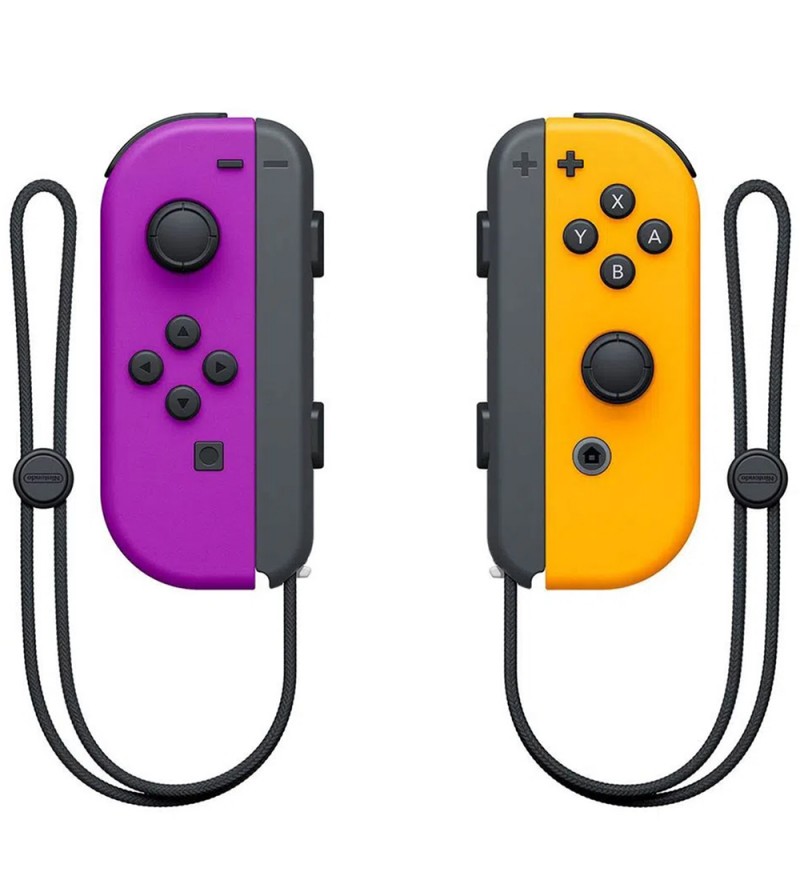 Control Nintendo Switch Joy-Con L/R con Correa - Morado Neón/Naranja Neón