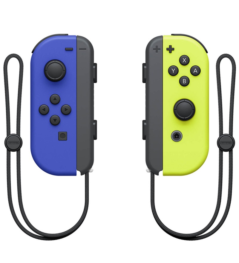 Control Nintendo Switch Joy-Con L/R Hac-a-Japa con Correa - Azul/Amarillo Neón