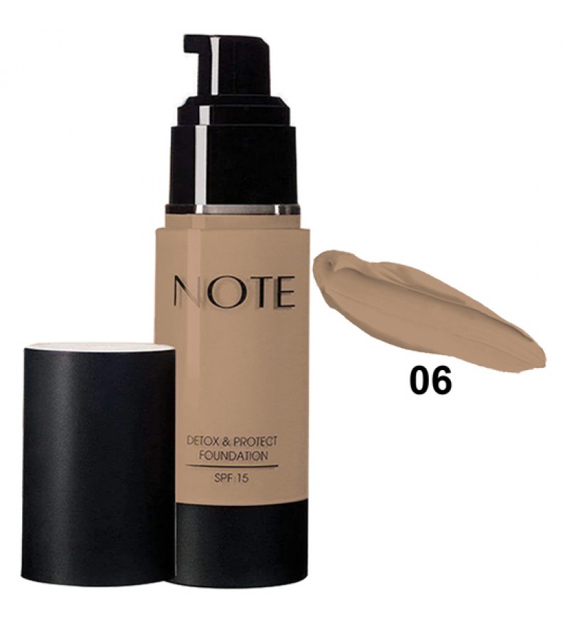 Base Note Detox & Protect Foundation 06 Dark Honey - 35 mL