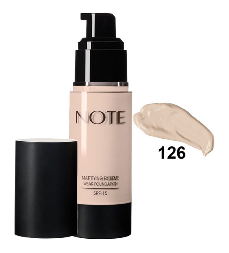 Base Note Mattifying Extreme Wear Foundation 126 Nude Ivory - 35 mL
