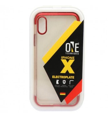 Funda para iPhone X One Techniques ElectroPlate - Transparente/Rojo
