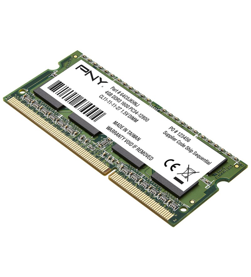 Memoria RAM para Notebook PNY de 4GB MN4GSD31600-Z DDR3/1600MHz - Verde