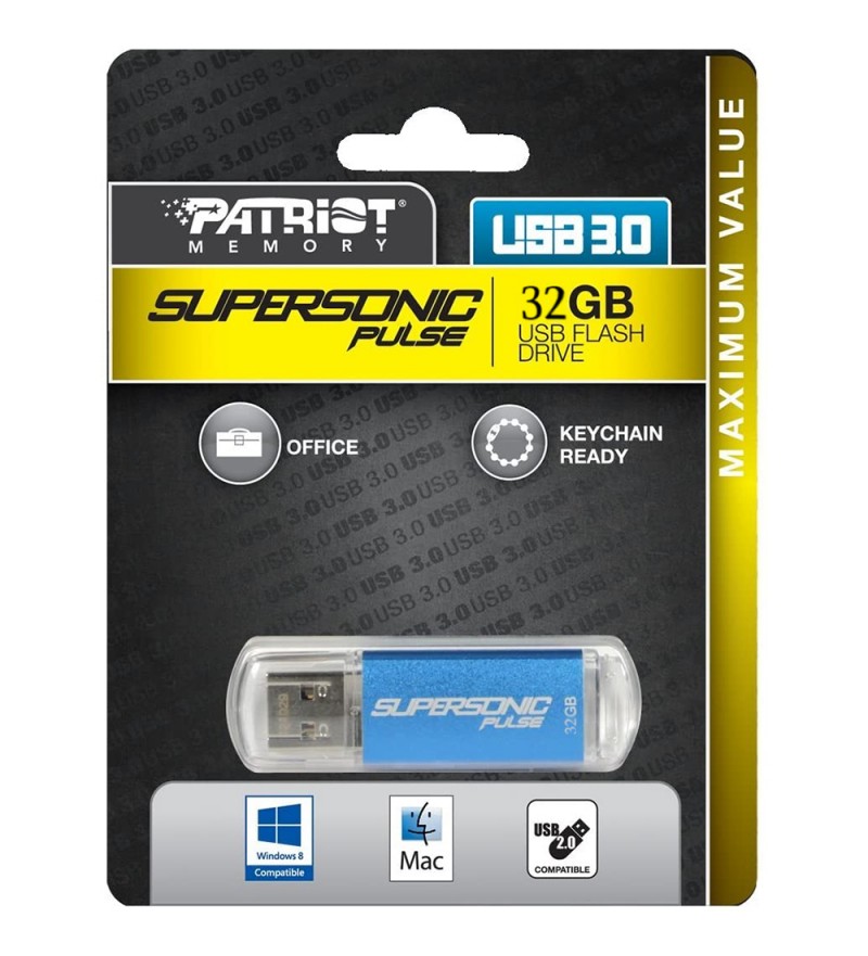 Pendrive Patriot Supersonic Pulse PSF32GSPUSB 3.0 de 32GB - Azul