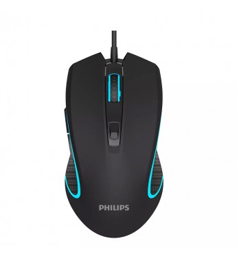 Mouse Gaming Philips SPK9413 con 7 botones / 6400de DPI ajustable - Negro 