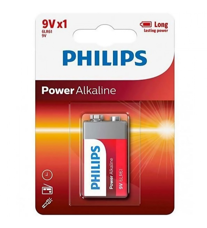 Pila Alcalina Philips 6LR61P1B/97 de 9V