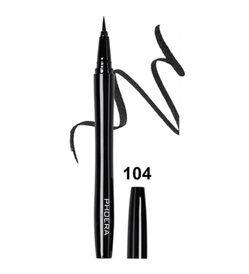 Delineador Phoera Waterproof Liquid Eyeliner 104 Black Shimmer - 0.8mL