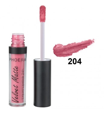 Brillo Labial Phoera Velvet Matte Liquid Lipstick 204 Lolita - 2.5mL
