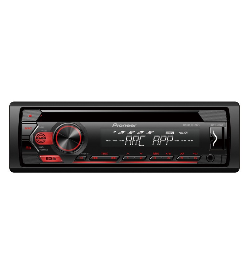 Reproductor de CD Automotriz Pioneer DEH-S1250UB con USB/RCA - Negro