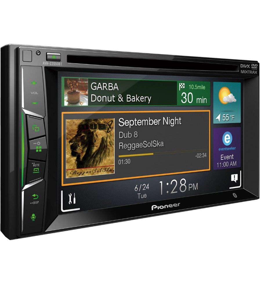 Reproductor DVD Automotriz Pioneer AVH-Z2250BT Pantalla 6.2 con  Bluetooth/USB/RCA - Negro