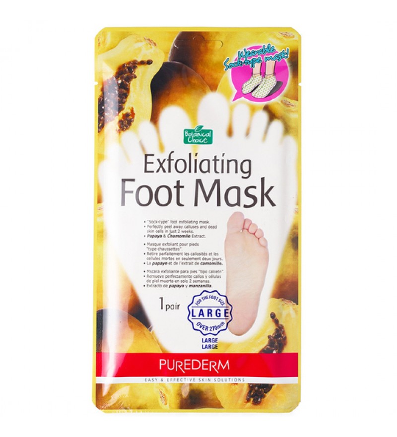 Máscarilla Termica de Pies Purederm Exfoliating Foot Mask ADS 354 “Papaya y Chamomile” (1 Par)