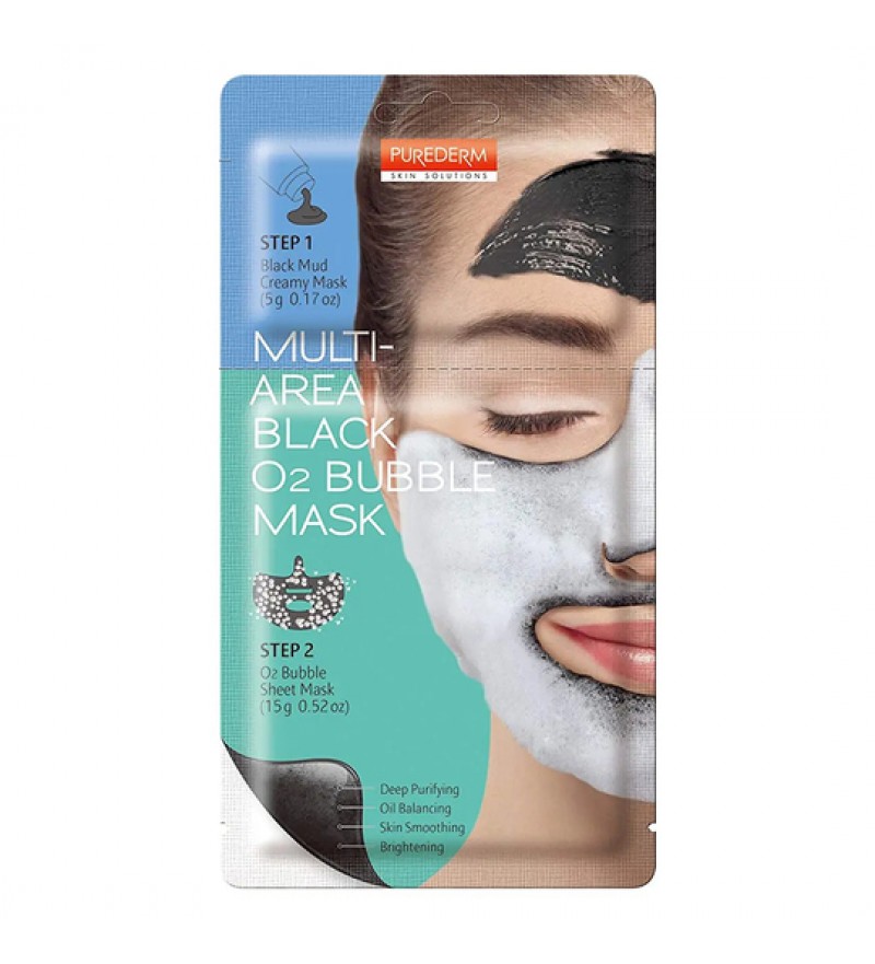 Máscara de Burbujas Purederm 2x Multi Area Black O2 Bubble Mask ADS 388